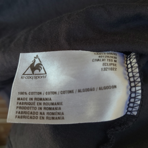 🐓 Le Coq Sportif - Dusty Navy Logo T-Shirt - Size S - Picture 4 of 5